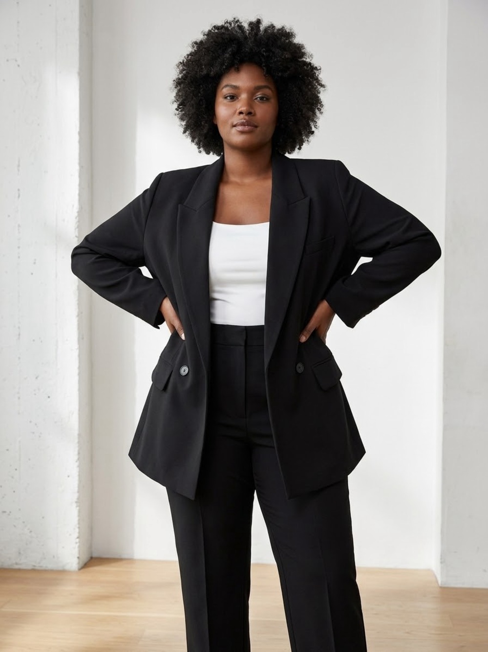 Zara Black Oversized Single-Breasted Blazer